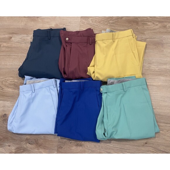 Peter Millar Pants Mens 34x33 Durham High Drape Performance Wicking Golf - X6 - Picture 1 of 16